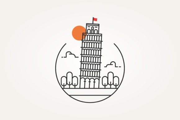 Download Pisa Tower Logo Icon Line Art Minimalist - Logo Collection