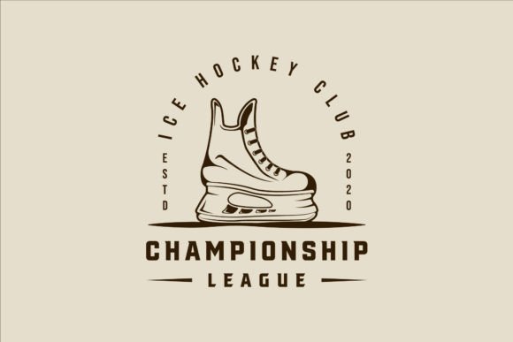 Download Ice Hockey Shoes Logo Line Art Vector - Logo Collection