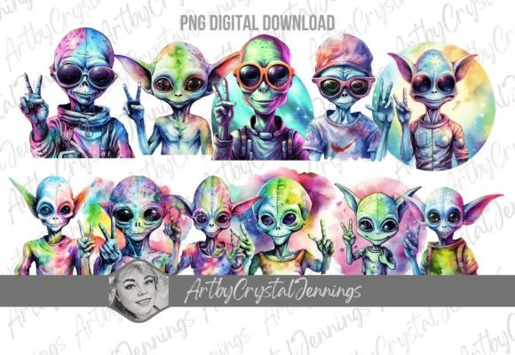 Download Hippie Peace Sign Space Alien Design PNG - Alien design Collection