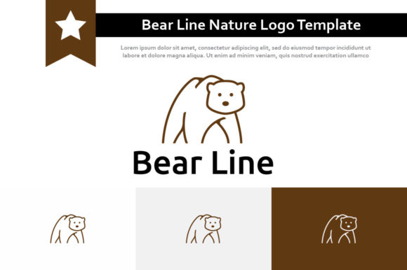 Download Bear Line Art Style Nature Logo Template - Logo Collection