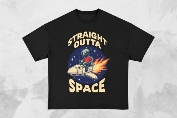 Download Straight Outta Space Funny Alien Design - Premium Resources