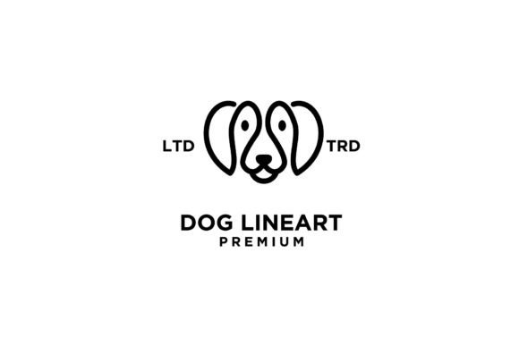 Download Simple Dog Head Line Art Vector Logo - Logo Collection