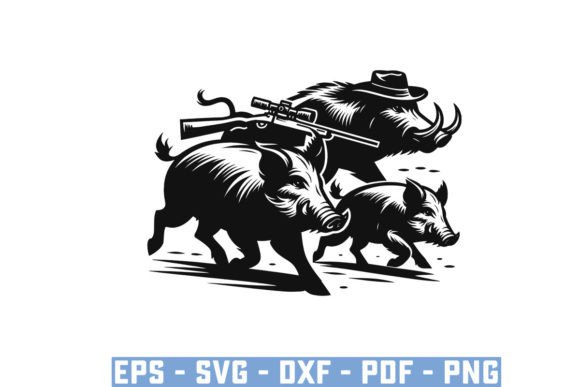 Download Wild Boar Hunter Pig Silhouette Bundle - Wild Collection